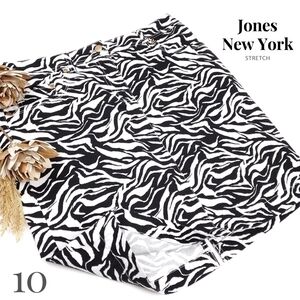 Jones New York Stretch Zebra Print  Skirt Sz 10